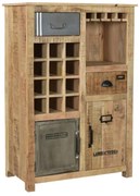 furniture-nabytek.cz - Masívna komoda Highboard Pune z mangového dreva, lakovaná, prírodná farba – 80×43×110 cm