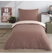 Jednofarebné obliečky bavlnené Charming hnedo-krémové EMI, Štandardný set jednolôžko obsahuje 1x 140x200 + 1x 70x90