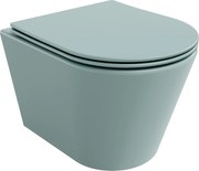 Mexen Rico, závesné WC Rimless s WC doskou slim, duroplast, zelená matná, 30724048