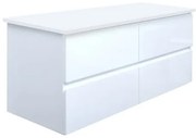 Kúpeľňová skrinka s krycou doskou SAT B-Way 119x50x45 cm biela lesk BWAY2120WDESK