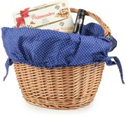 Kôš na bicykel prútený s látkou Rond IV.š. 40 x hl. 33 x v. 26/30(cm)