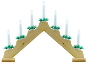 DECOLED Vianočný svietnik, 40 x 5 x 32 cm, drevený, na batérie 2x AA