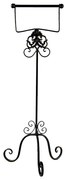 Čierny antik kovový držiak toaletného papiera Potier ornament - 27*24*70 cm