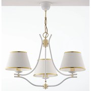 Jupiter 2085 - Luster na reťazi SAMBA 3xE27/15W/230V biela/zlatá