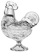 Crystal Bohemia Sklenená dóza KOHOUTEK 180 mm