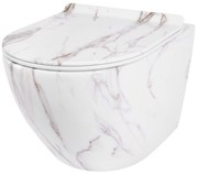 Rea CARLOS Aiax - závesná WC misa Rimless 49x37 s pomaly-padajúcim sedátkom, biela, REA-C6385