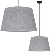 Závesné svietidlo Len, 1x šedé textilné tienidlo, (fi 44 cm), b