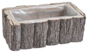 Obdĺžníkový kvetináč s kôrou Rustic 24x12 cm