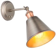 Endon 92866 - Nástenné bodové svietidlo HAL 1xE27/10W/230V matný chróm/medená