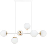 Závesne svietidlo Florence 1, 6x biele sklenené tienidlo, W/G