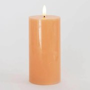 SIRIUS Vosková LED svíčka Sille, broskvová, 7,5 x 15 cm