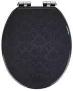 WENKO 22977100-Toaletné sedátko BELLEVUE 35,5x42,5 cm antracit/strieborné