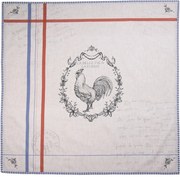 Béžový bavlnený obrus s kohútom Devine French Roster - 150*150cm