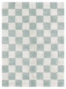 Svetlomodro-krémový prateľný ručne tkaný bavlnený koberec 120x160 cm Kitchen Tiles Blue Sage – Lorena Canals