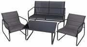 Záhradný set Astoria,4dielny set s oceľovou konštrukciou,