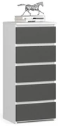 Komoda CL5 40 cm bílá/grafitově šedá