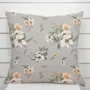 Biante Bavlnená obliečka na vankúš Sandra SA-465 Oranžové kvety na sivom 30 x 50 cm