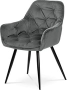 Jedálenská stolička zamatová, sivá DCH-421 GREY4