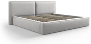 Svetlosivá čalúnená dvojlôžková posteľ s úložným priestorom a roštom 180x200 cm Arendal – Cosmopolitan Design
