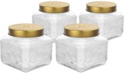 Altom Súprava sklenených dóz so zlatým vekom Daisy 1,3 l, 4 ks, 1,3 l