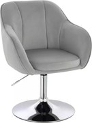 LuxuryForm DESIGN Stolička AVOLA VELUR na striebornom tanieri - svetlosivá
