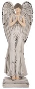 Decorative Figurine Angel 23 Cm White Grey Plastic - 23.0 cm