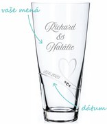 Svadobná váza Diamante Romance s menami