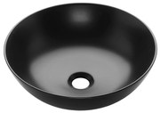 Invena Tinos, keramické umývadlo na dosku 39,5x39,5x13,5 cm, čierna matná, INV-CE-43-005-C