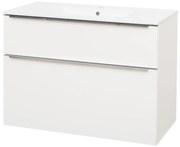 Mereo Mereo, Mailo, kúpeľňová skrinka s keramickým umývadlom 101 cm, chrómové madlo, MER-CN512