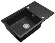 Gamma Advance 8050, 1-komorový granitový drez 800x500x210 mm, čierna škvrnitá, GMA-ZLE000147