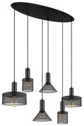 Globo 15648-6H - Luster na lanku JEDD 6xE27/60W/230V čierna