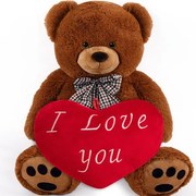 Hnedý plyšový medveď 50cm so srdcom