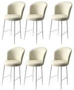 Súprava barových stoličiek Alte Cream and White, 6 ks, 6 ks