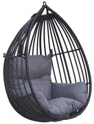 Závesné ratanové kreslo VALETA čierne bez stojana