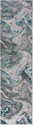 DOPREDAJ: 60x230 cm Běhoun Eris Marbled Emerald, 60x230, modrá, chodba / predsieň, Flair Rugs