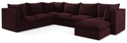 Vínovočervená rohová pohovka (ľavý roh/do tvaru "U") Manao – Makamii