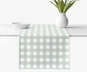 Goldea behúň na stôl 100% bavlnené plátno - šalviovo zelené kocky 20x120 cm