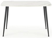 Stôl Marco 120x70 Sklo/Mdf/Oceľ – Biely/Čierna