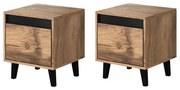 MIRJAN 24 SADA 2x Nočný stolík NORD 45x40 cm dub wotan/antracit MJ0018