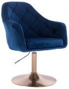 LuxuryForm DESIGN Kreslo ANDORA VELUR na zlatom tanieri - modré