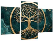 Obraz – Zlatý strom života v mramore (90x60 cm)
