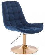 LuxuryForm DESIGN Stolička PARIS VELUR na zlatom tanieri - modrá