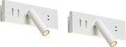 Sada 2 moderných nástenných svietidiel biele nastaviteľné s USB-C vrátane LED - Modric