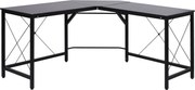 HOMCOM Počítačový Písací Stôl - Rohový Stôl L Tvarovaný - MDF Čierny 150 x 150 x 76 cm | Aosom