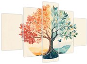 Obraz – Duálny strom s motýľom (150x105 cm)