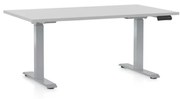 Výškovo nastaviteľný stôl OfficeTech D, 120 x 80 cm, sivá podnož, svetlo sivá