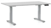 Výškovo nastaviteľný stôl OfficeTech D, 120 x 80 cm, sivá podnož, svetlo sivá