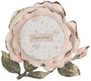 Ružový antik fotorámik v tvare kvetu ruže - 13*2*12 cm / Ø 8 cm