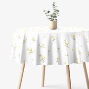 Goldea okrúhly obrus 100% bavlnené plátno - harmanček Ø 100 cm