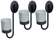 Súprava 3 nástenných kvetináčov BLOOMIEXER sivá/čierna